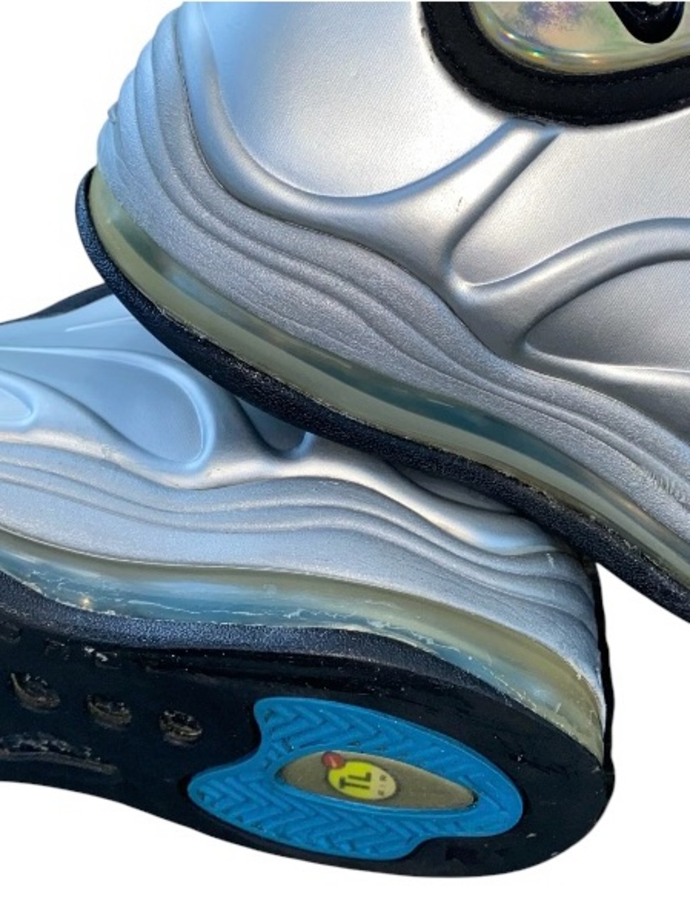 MENS Size 10 Nike Total Air Foamposite Max 2011 Metallic Silver VTG 472498-040 - Picture 12 of 13